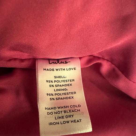 Lulu's Graceful Sophistication Magenta Pink Satin Bow Tie Straps Midi Dress M - Picture 7 of 12